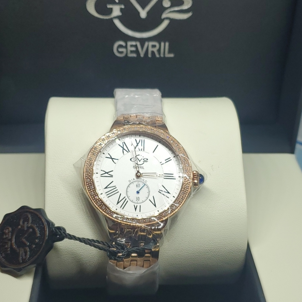 Rose Gold Real Diamond Bezel Watch GV2 BY GEVRIL - Picture 13 of 16